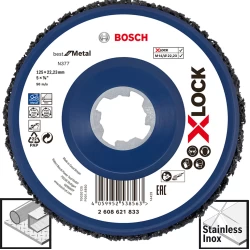 X-LOCK Почистващ диск N377 Metal 125mm, 2608621833, BOSCH