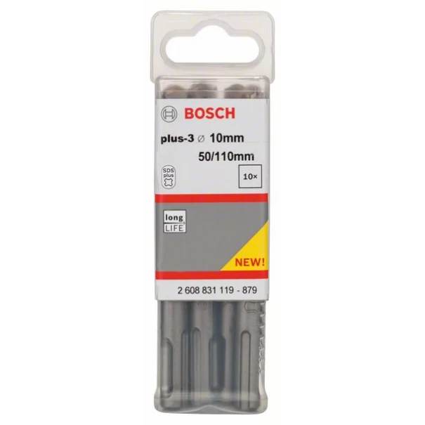 Свредло за перфоратор SDS-plus-3, 10,00 x 50 x 110, 10 бр./оп., 2608831119, BOSCH