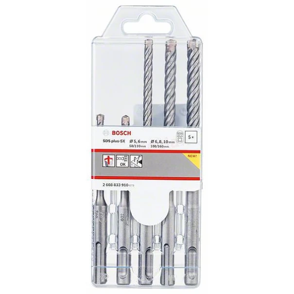 Комплекти свредла за перфоратори SDS-plus-5Х, 5ч, 2608833910, BOSCH