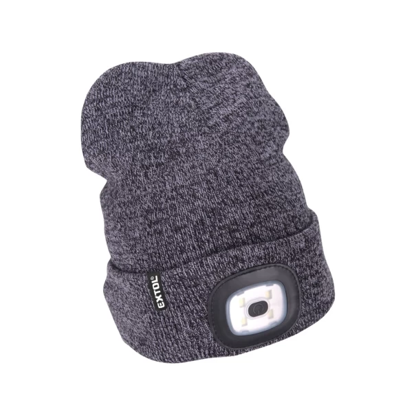 Шапка с челник 45lm USB сиво-черна, 43462, EXTOL LIGHT
