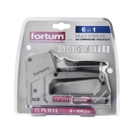 Такер ръчен с 6 функции, 6-14mm + 5x100бр скоби, 4770704, FORTUM