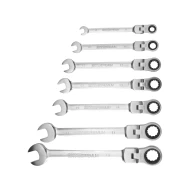 Комплект ключове c тресчотка и шарнир 7ч, 8-19mm, 8816105, EXTOL PREMIUM