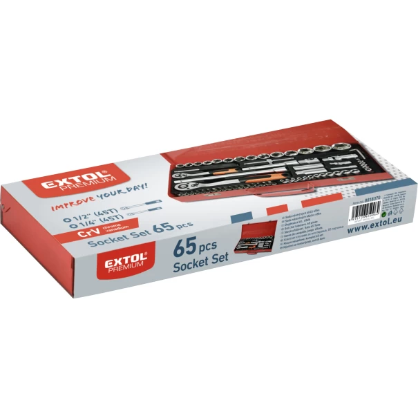 Гедоре 1/4", 1/2" CrV, 65ч, 8818370, EXTOL PREMIUM