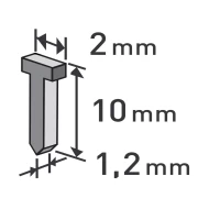 Пирони 10mm, 2,0x0,52x1,2mm, 1000бр, 8852403, EXTOL PREMIUM