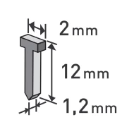 Пирони 12mm, 2,0x0,52x1,2mm, 1000бр, 8852404, EXTOL PREMIUM