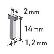 Пирони 14mm, 2,0x0,52x1,2mm, 1000бр, 8852405, EXTOL PREMIUM
