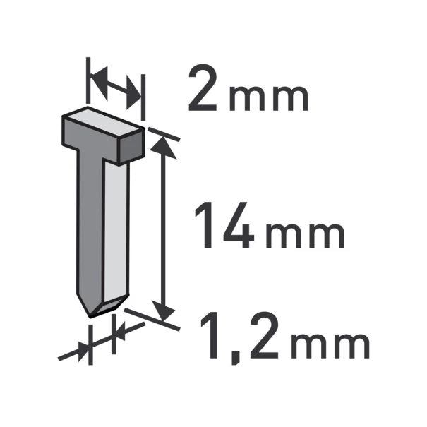 Пирони 14mm, 2,0x0,52x1,2mm, 1000бр, 8852405, EXTOL PREMIUM