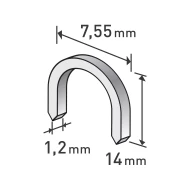 Скоби кръгли, 1000бр, 14mm, 7,55x0,52x1,2mm, 8852305, EXTOL PREMIUM