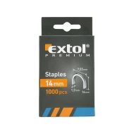 Скоби кръгли, 1000бр, 14mm, 7,55x0,52x1,2mm, 8852305, EXTOL PREMIUM