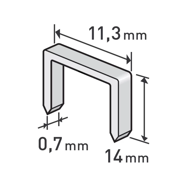 Скоби, опаковка 1000бр., 14mm, 11,3x0,52x0,70mm, 8852505, EXTOL PREMIUM