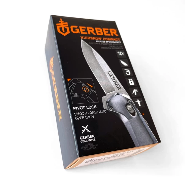 Нож сгъваем Highbrow Compact с гладко острие, син, 30-001681, GERBER