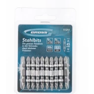 Комплект битове двустранни, Ph2-Ph1х45mm, S2, 10бр , 11211, GROSS