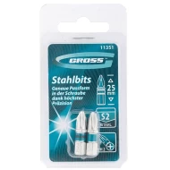 Комплект битове PH2х25mm, 2бр, 11351, GROSS