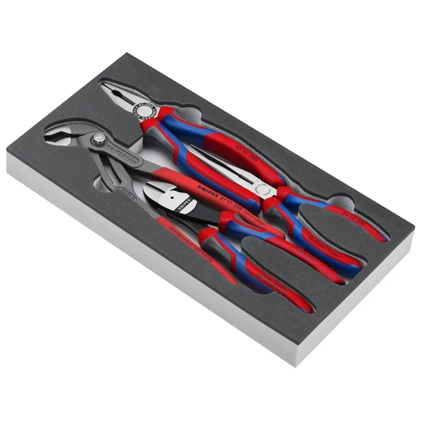 Комплект монтажен 3K KNIPEXtend в пенова вложка, 4ч, 00 20 01 V08, KNIPEX