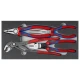 Комплект монтажен 3K KNIPEXtend в пенова вложка, 4ч, 00 20 01 V08, KNIPEX