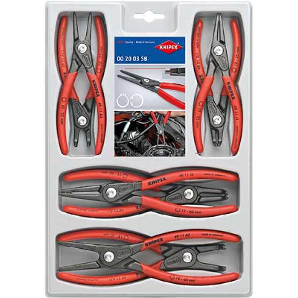 Комплект клещи зегерки прецизни 8ч, 00 20 04 SB, KNIPEX