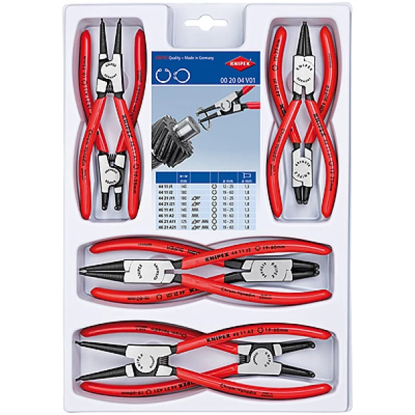 Комплект клещи зегерки, 00 20 04 V01, KNIPEX