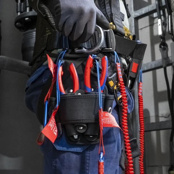 Клипс осигурителен TehteredTool + клипс цветен ColorCode C червен, x 3бр, 00 63 06 TCR, KNIPEX