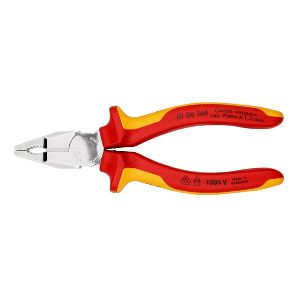 Клещи комбинирани хромирани 160 mm, 01 06 160, KNIPEX
