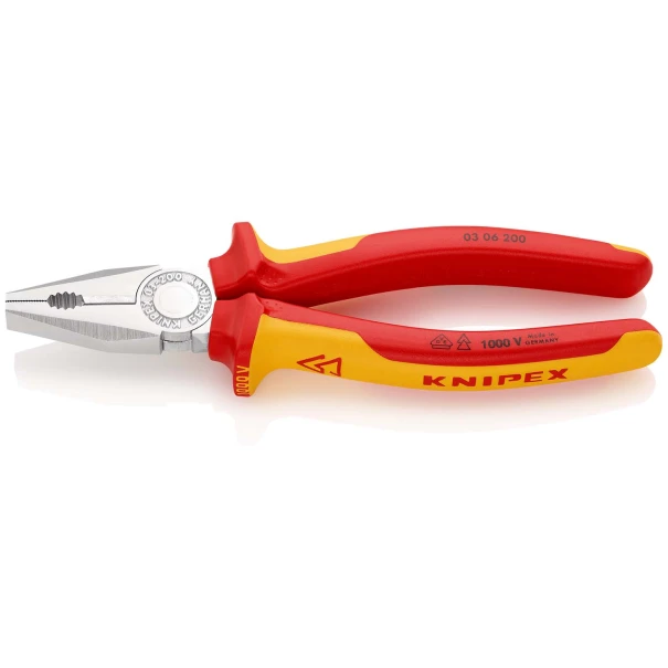 Клeщи комбинирани хромирани, Ø2,5mm 200mm, 03 06 200 SB, KNIPEX