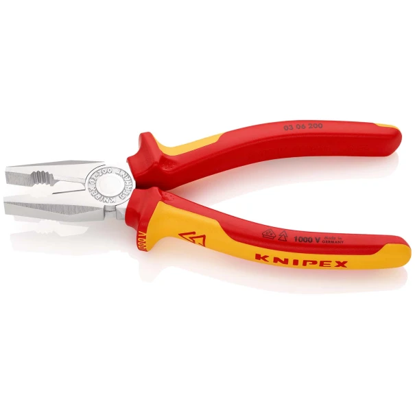 Клeщи комбинирани хромирани, Ø2,5mm 200mm, 03 06 200 SB, KNIPEX