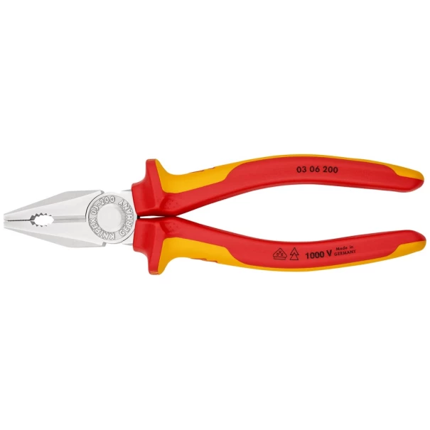 Клeщи комбинирани хромирани, Ø2,5mm 200mm, 03 06 200 SB, KNIPEX
