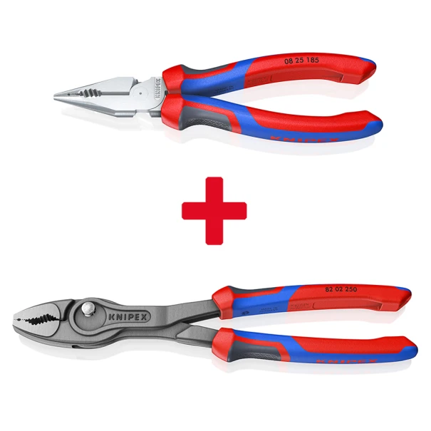 Промо сет комби KNIPEXtend: комбинирани клещи 185mm + клещи екстрактори TwinGrip 250mm, KNIPEX