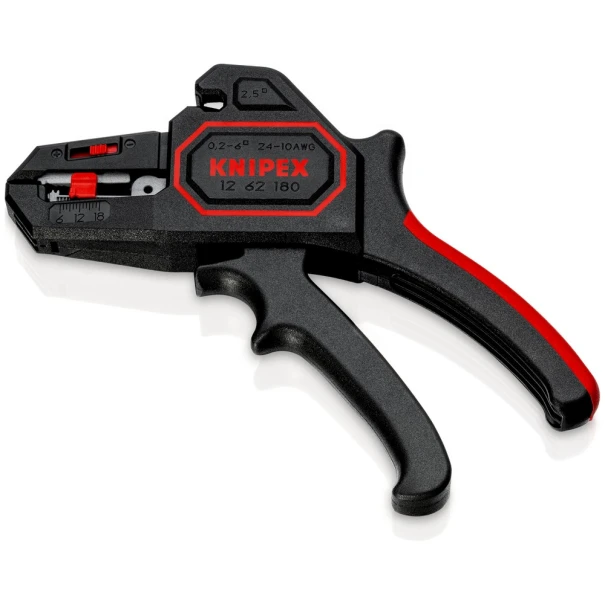 Клещи автоматични за сваляне на изолация, 0,2-6,0mm², 12 62 180, KNIPEX