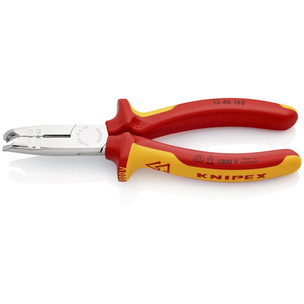 Клещи за оголване на кабели хромирани 165mm, 13 46 165, KNIPEX