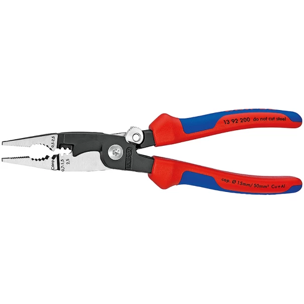 Клещи електротехнически фосфатирани 200 mm, 13 92 200 SB, KNIPEX