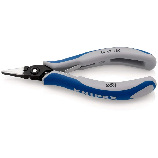 Клещи прецизни захващащи за електроника полирани 130 mm, 34 42 130, KNIPEX
