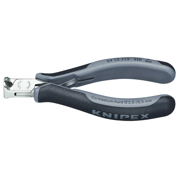 Клещи резачки челни за електроника ESD 115mm, 64 12 115 ESD, KNIPEX