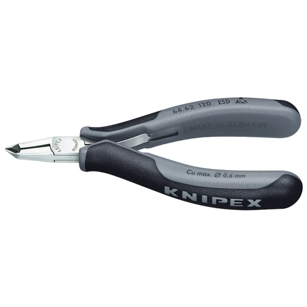 Клещи резачки челни за електроника ESD 120 mm, 64 62 120 ESD, KNIPEX