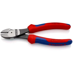 Клещи резачки усилени странични, черни 180mm, 74 02 180, KNIPEX