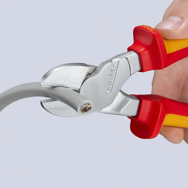 Клещи резачки странични мощни изолирани, Ø4,6mm, 250mm, 74 06 250, KNIPEX