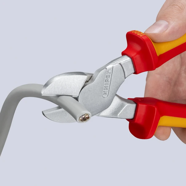 Клещи резачки странични мощни изолирани, Ø4,6mm, 250mm, 74 06 250 T, KNIPEX