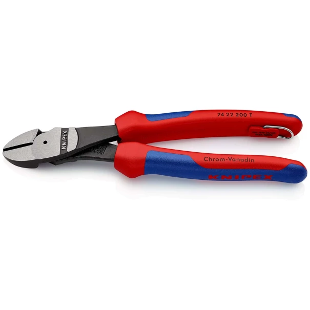 Клещи резачки усилени странични фосфатирани, черни 200mm, 74 22 200 T BK, KNIPEX