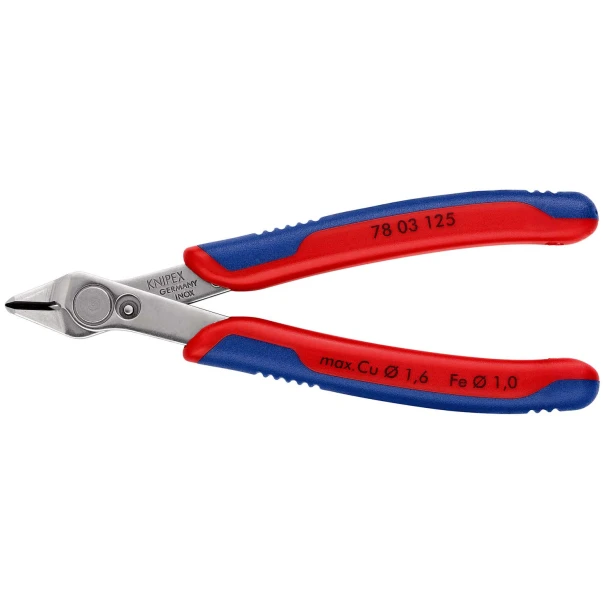 Клещи резачки Electronic Super Knips® с многокомпонентни обложки 125 mm, 78 03 125 SB, KNIPEX