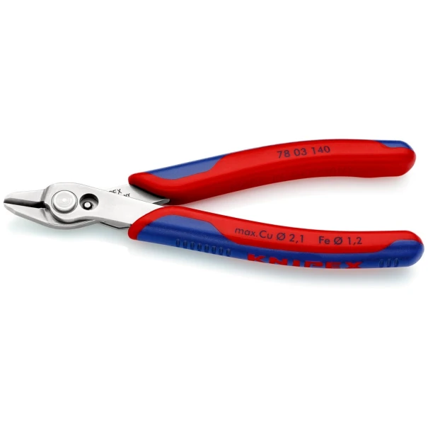Клещи резачки за електроника Electronic Super Knips® XL, многокомпонентни, 140mm, 78 03 140, KNIPEX