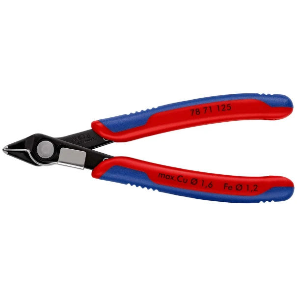 Клещи резачки Electronic Super Knips® полирани с многокомпонентни обложки 125mm, 78 71 125, KNIPEX