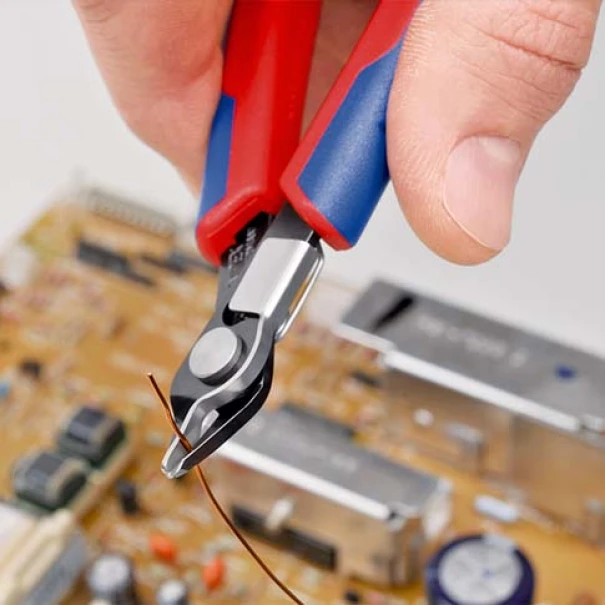 Клещи резачки Electronic Super Knips® полирани с многокомпонентни обложки 125mm, 78 71 125, KNIPEX