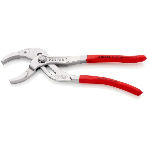 Клещи за сифони и кримп клещи за конектори хромирани 250mm, 81 03 250, KNIPEX