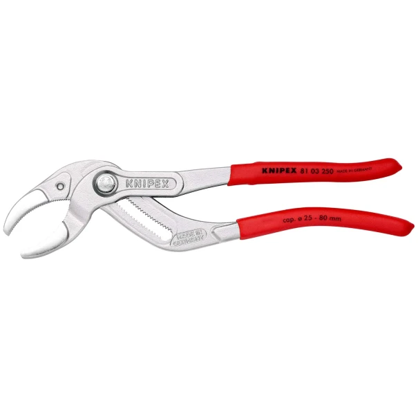 Клещи за сифони и кримп клещи за конектори хромирани 250mm, 81 03 250, KNIPEX