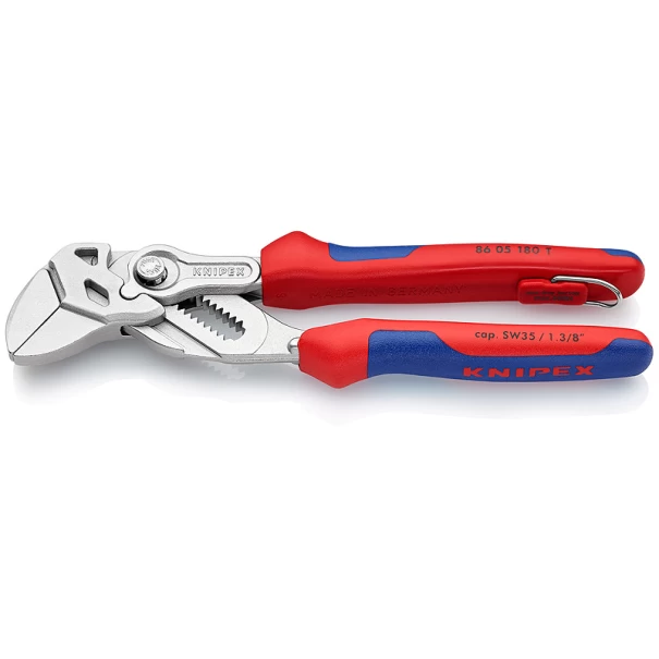 Клещи раздвижни, гаечен ключ, хромирани 180mm, 86 05 180 T, KNIPEX