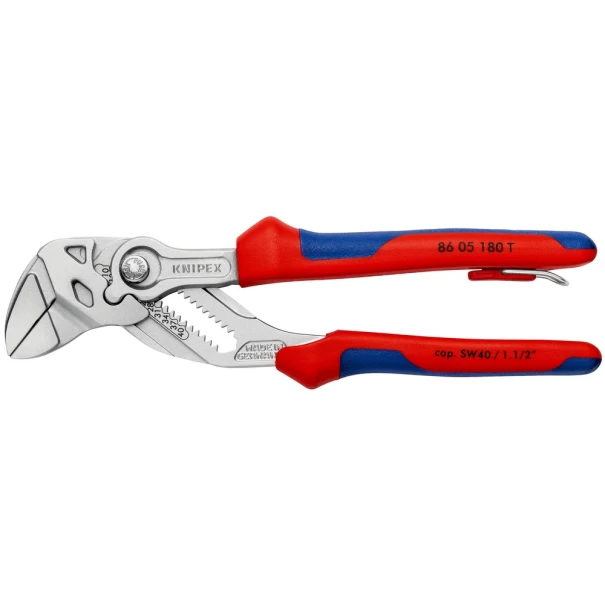 Клещи раздвижни, гаечен ключ, хромирани 180mm, 86 05 180 T, KNIPEX