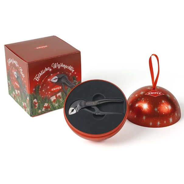 Клещи раздвижни Cobra® XS в метална топка за елхата, 87 00 100 XMAS 2022, KNIPEX