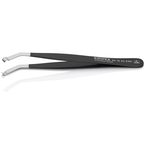 Пинсета за позициониране гладка ESD, 120 mm, 92 16 02 ESD, KNIPEX