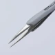 Пинсета прецизна неръждаема с гумирана дръжка ESD 123mm, 92 21 10 ESD, KNIPEX