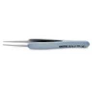 Пинсета прецизна неръждаема с гумирана дръжка ESD 123mm, 92 21 11 ESD, KNIPEX