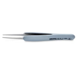Пинсета прецизна неръждаема с гумирана дръжка ESD 123mm, 92 21 11 ESD, KNIPEX